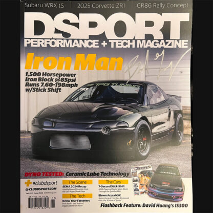 Signed DSPORT January 2025 Magazine featuring Brad Gary's 1500hp stick shift 7 second Talon (Mean Green)